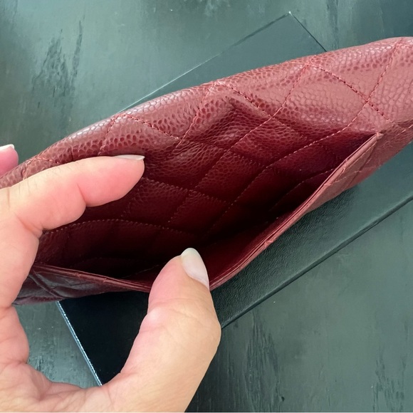🖤GUC🖤 CHANEL L-Yen Caviar Wallet Dark Red - Picture 8 of 13